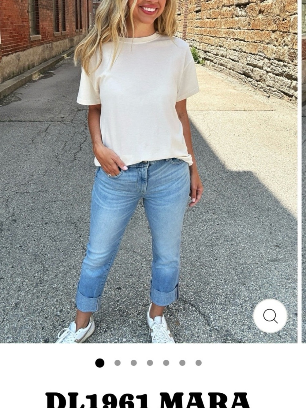 DL1961 Mara Light Blue Cuffed Boyfriend Jeans
